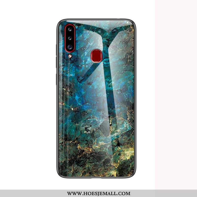 Hoesje Samsung Galaxy A20s Glas Trend Anti-fall Nieuw Mobiele Telefoon Hoes Zacht Witte