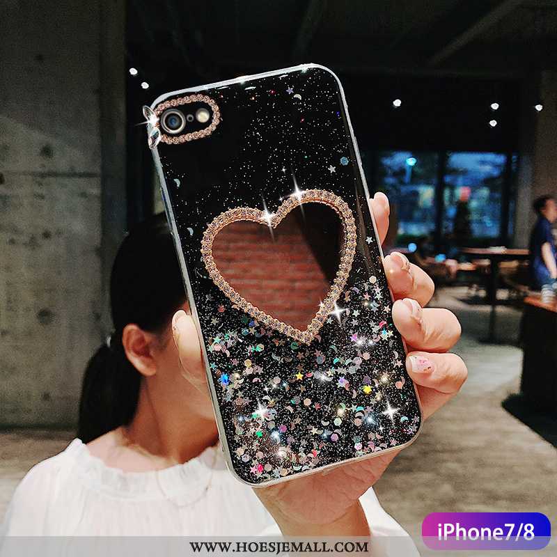 Hoesje iPhone 8 Persoonlijk Zacht Blauw Bescherming Mobiele Telefoon Roze Skärmskydd Blauwe