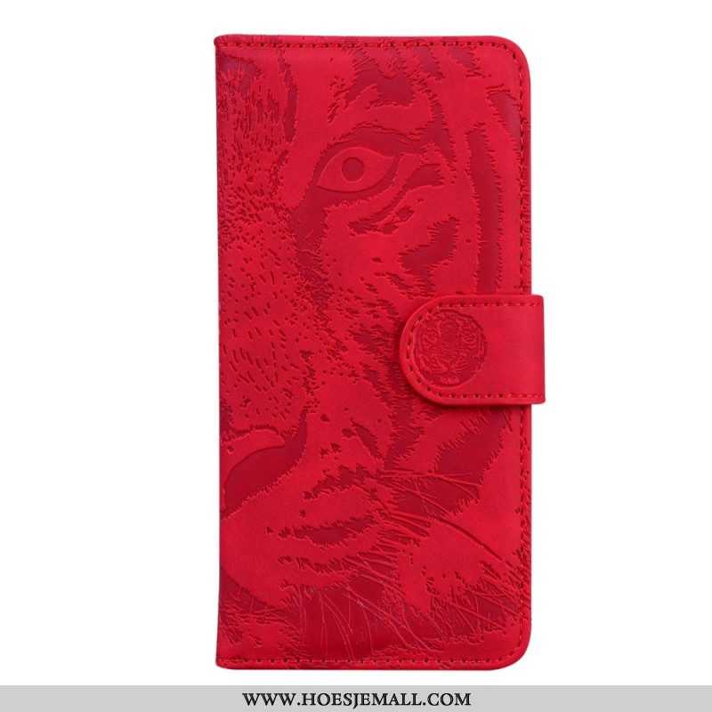 Folio-hoesje voor Xiaomi Redmi Note 11 / 11S Tijger Gezicht Afdrukken